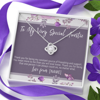 Personalized Auntie Necklace – Custom Meaningful Gift for Auntie from Niece or Nephew - "Thank you for being my constant source of friendship"
