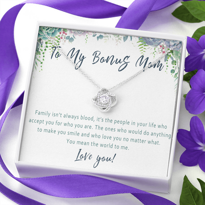 Bonus Mom Necklace – Stepmom Gift from Stepdaughter or Stepson, Sentimental Jewelry Gift Idea for Mother Figure - 