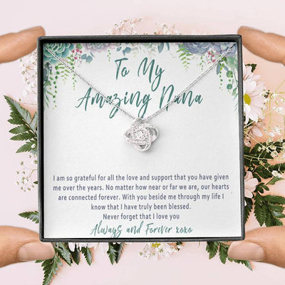 Nana Mothers Day Necklace – Nana Gift from Grandkids, Love Knot Nana Jewelry Present - 