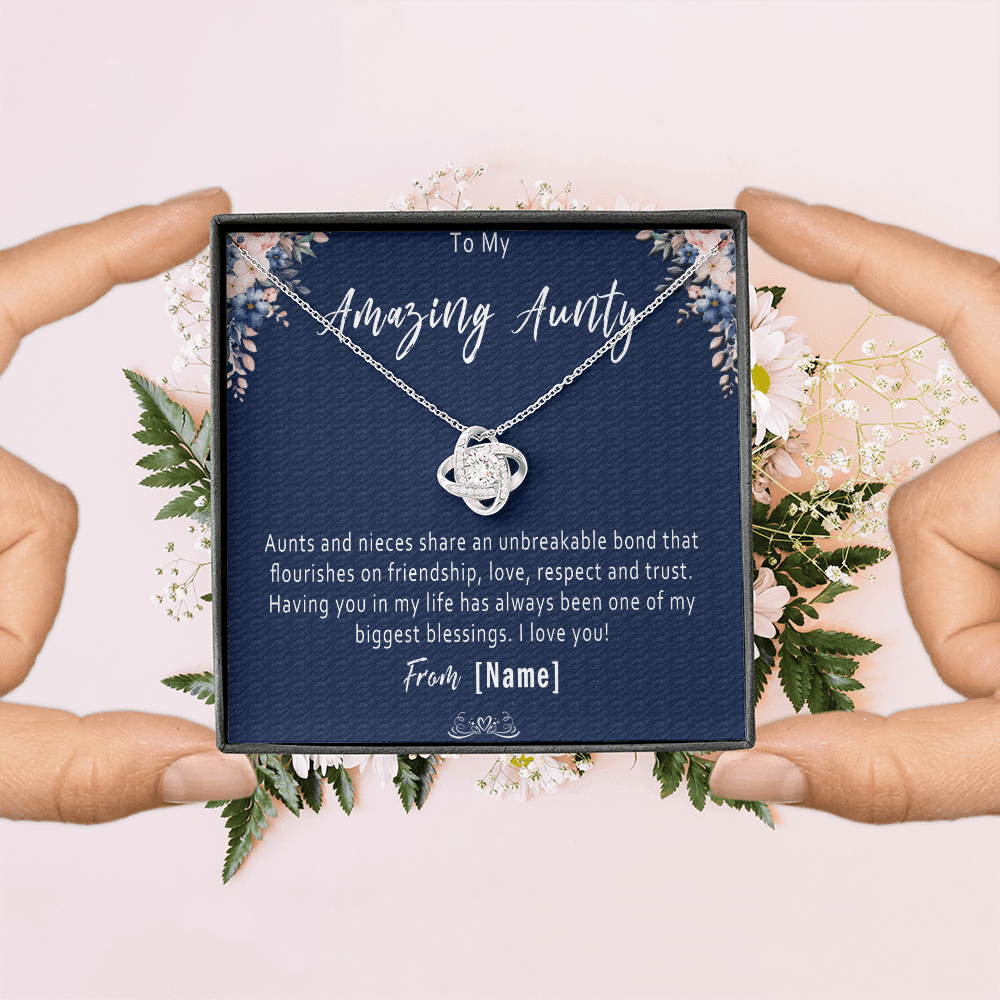 Personalized Aunty Necklace from Niece – Custom Gift for Aunty, Meaningful Birthday Gift - "Aunts and nieces have an unbreakable bond"