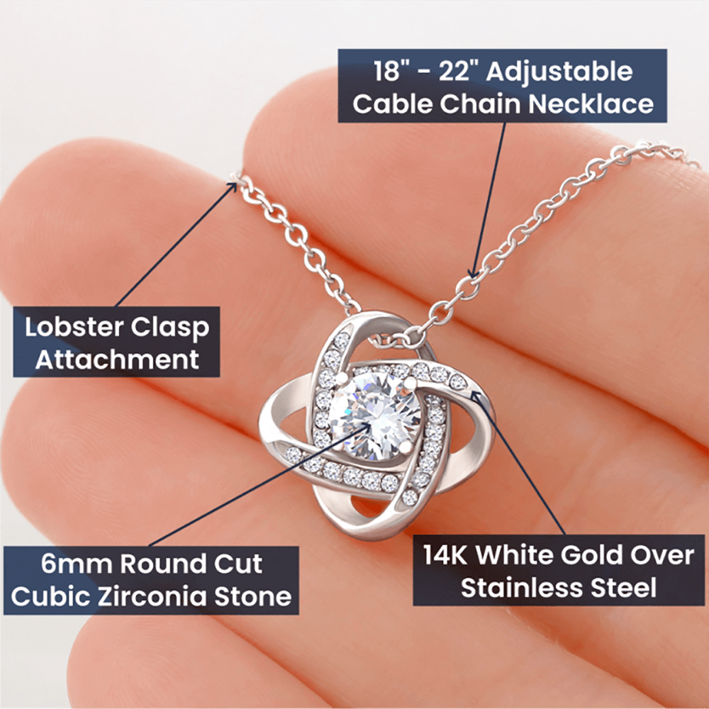 Personalized Bestie Necklace Gift – Custom Love Knot Friendship Jewelry, Meaningful Birthday Christmas Present for Best Friend – “A Friendship Like Ours”