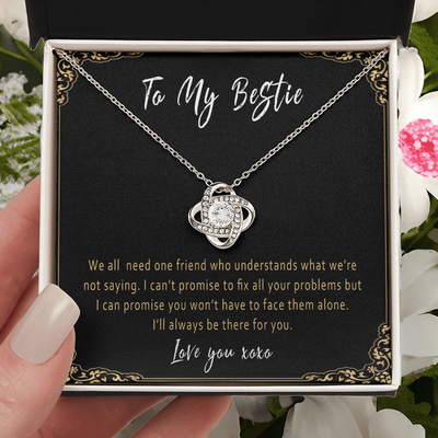 Bestie Necklace – Meaningful Best Friend Gift, Love Knot Jewelry for a Special Friend - 