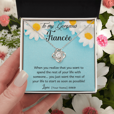 Personalized Fiancée Necklace Gift – Custom Romantic Engagement Jewelry for My Future Wife, Meaningful Anniversary Birthday Present – “When You Realize You Want to Spend the Rest of Your Life