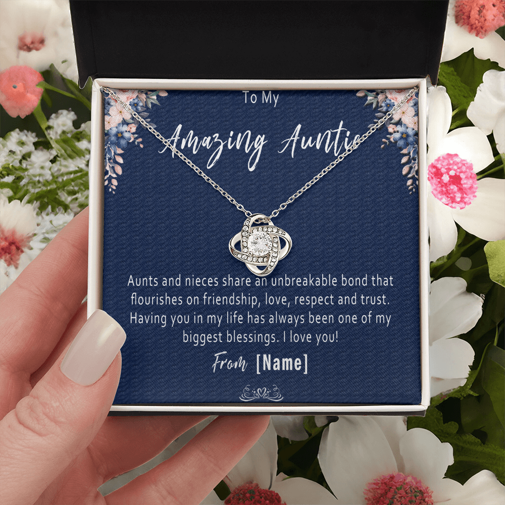Auntie Necklace from Niece – Personalized Gift for Auntie, Meaningful Birthday Gift - "Aunts and nieces share an unbreakable bond"