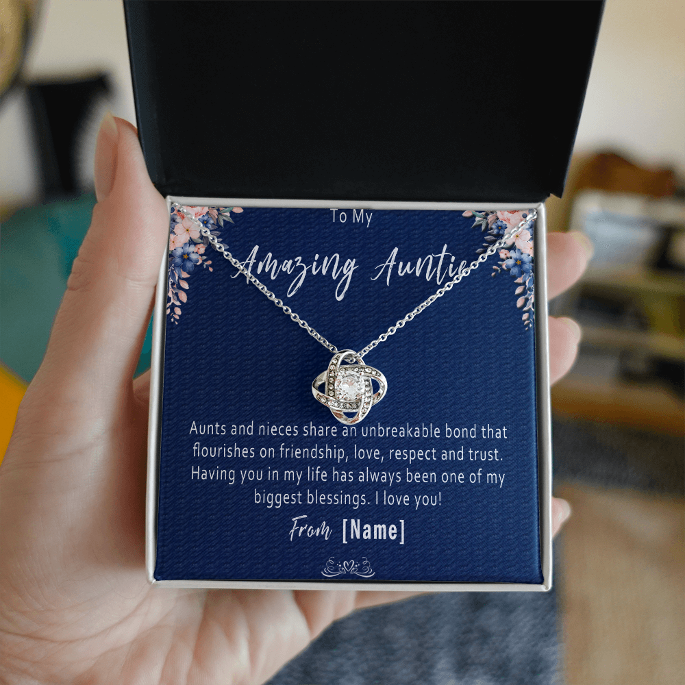Auntie Necklace from Niece – Personalized Gift for Auntie, Meaningful Birthday Gift - "Aunts and nieces share an unbreakable bond"