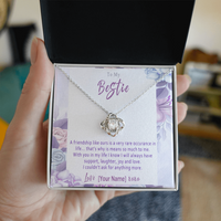 Personalized Bestie Necklace Gift – Custom Love Knot Friendship Jewelry, Meaningful Birthday Christmas Present for Best Friend – “A Friendship Like Ours”