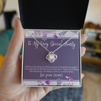Personalized Aunty Necklace Present – Meaningful Gift for Aunty from Niece or Nephew - "Thank you for being my constant source of friendship"