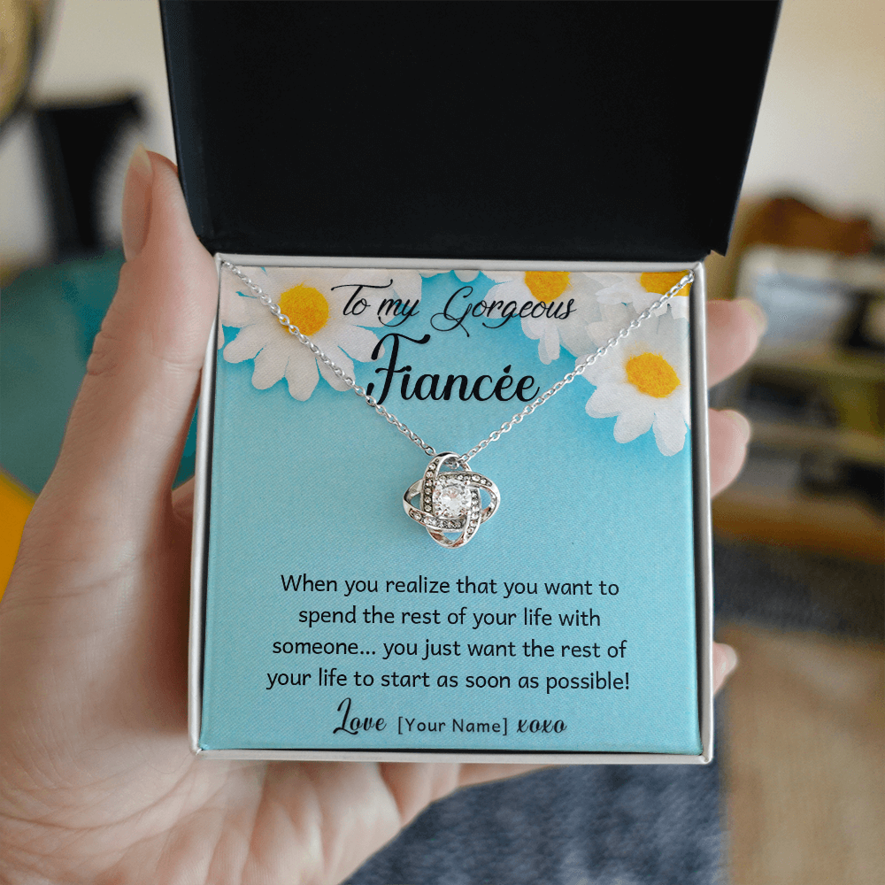 Personalized Fiancée Necklace Gift – Custom Romantic Engagement Jewelry for My Future Wife, Meaningful Anniversary Birthday Present – “When You Realize You Want to Spend the Rest of Your Life"