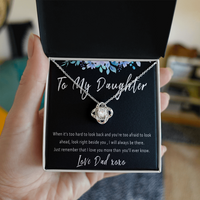 Daughter Necklace Gift from Dad – Everyday Encouragement & Support Necklace Present for Tough Times - "When it is too hard to look back"