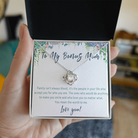 Bonus Mom Necklace – Stepmom Gift from Stepdaughter or Stepson, Sentimental Jewelry Gift Idea for Mother Figure - "Family isn't always blood"