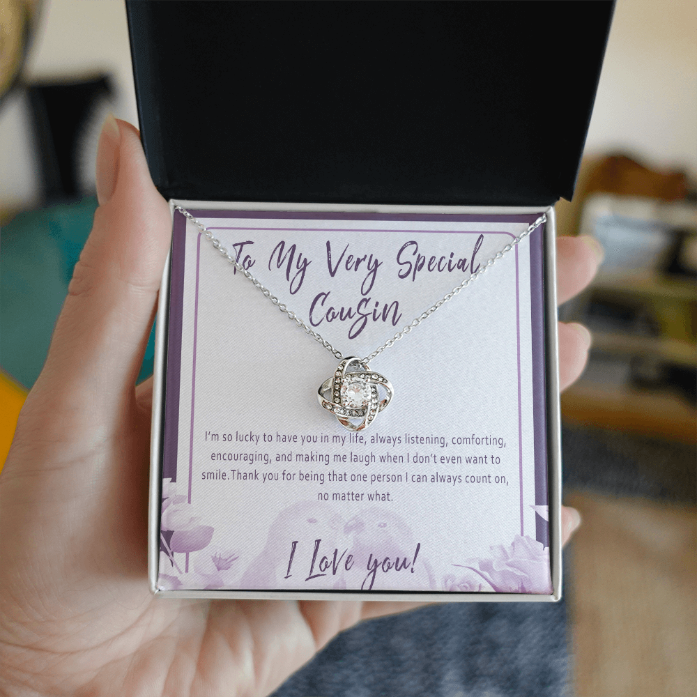 Cousin Birthday Necklace – Meaningful Birthday Gift for a Very Special Cousin - "I'm so lucky to have you in my life..."