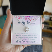 Personalized Fiancée Love Knot Necklace Present – Romantic Custom Gift for Future Wife  – “You Are My Best Friend”