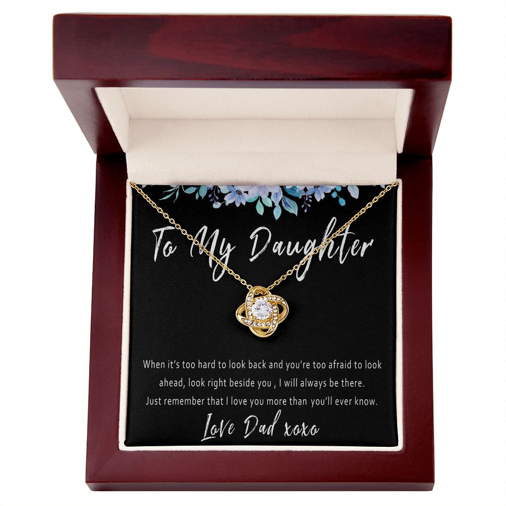 Daughter Necklace Gift from Dad – Everyday Encouragement & Support Necklace Present for Tough Times - "When it is too hard to look back"