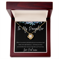 Daughter Necklace Gift from Dad – Everyday Encouragement & Support Necklace Present for Tough Times - "When it is too hard to look back"