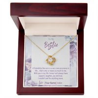 Personalized Bestie Necklace Gift – Custom Love Knot Friendship Jewelry, Meaningful Birthday Christmas Present for Best Friend – “A Friendship Like Ours”