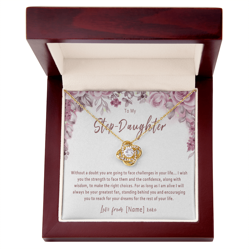 Personalized Step Daughter Necklace – Custom Present from Step Mom or Step Dad - "Without a doubt you are going to face challenges"