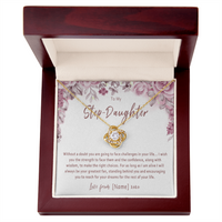 Personalized Step Daughter Necklace – Custom Present from Step Mom or Step Dad - "Without a doubt you are going to face challenges"