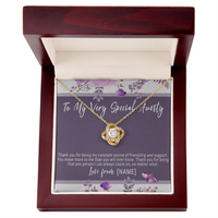 Personalized Aunty Necklace Present – Meaningful Gift for Aunty from Niece or Nephew - "Thank you for being my constant source of friendship"