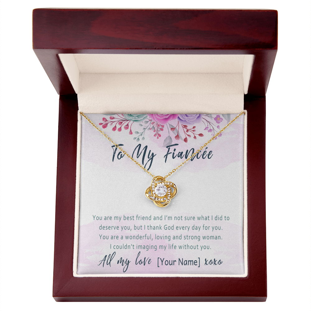 Personalized Fiancée Love Knot Necklace Present – Romantic Custom Gift for Future Wife  – “You Are My Best Friend”