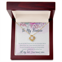 Personalized Fiancée Love Knot Necklace Present – Romantic Custom Gift for Future Wife  – “You Are My Best Friend”