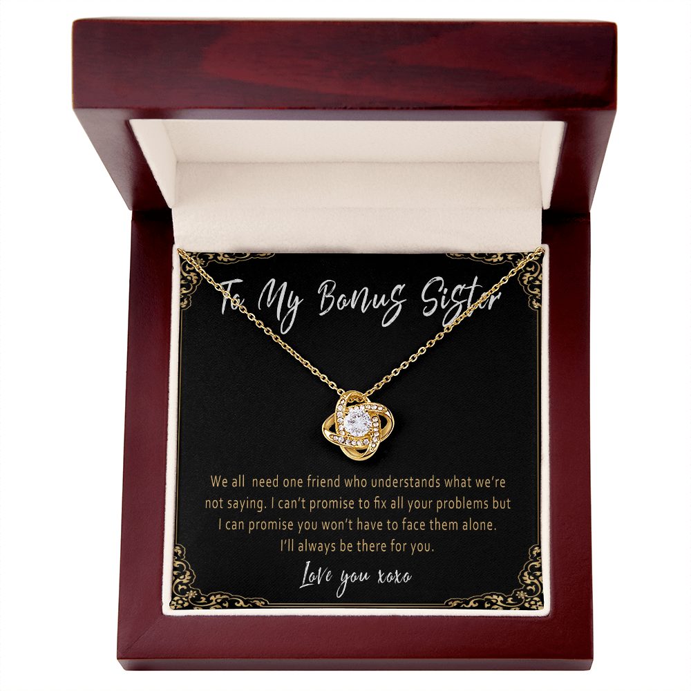 Bonus Sister Necklace – Meaningful Sister by Heart Gift from Stepbrother or Stepsister - "We all need one friend who understands"