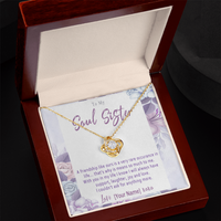 Personalized Soul Sister Necklace – Custom Love Knot Friendship Jewelry Gift for Soul Sister - "A friendship like ours"