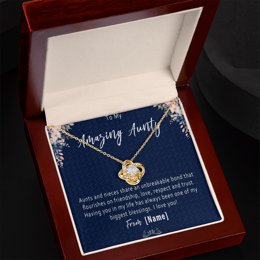 Personalized Aunty Necklace from Niece – Custom Gift for Aunty, Meaningful Birthday Gift - "Aunts and nieces have an unbreakable bond"