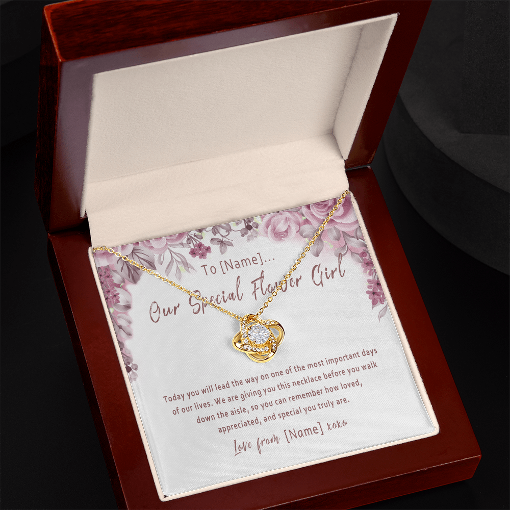 Personalized Flower Girl Necklace Gift – Wedding Necklace for Flower Girl Before Ceremony, Meaningful Flower Girl Jewelry Keepsake - "Today you will lead the way"