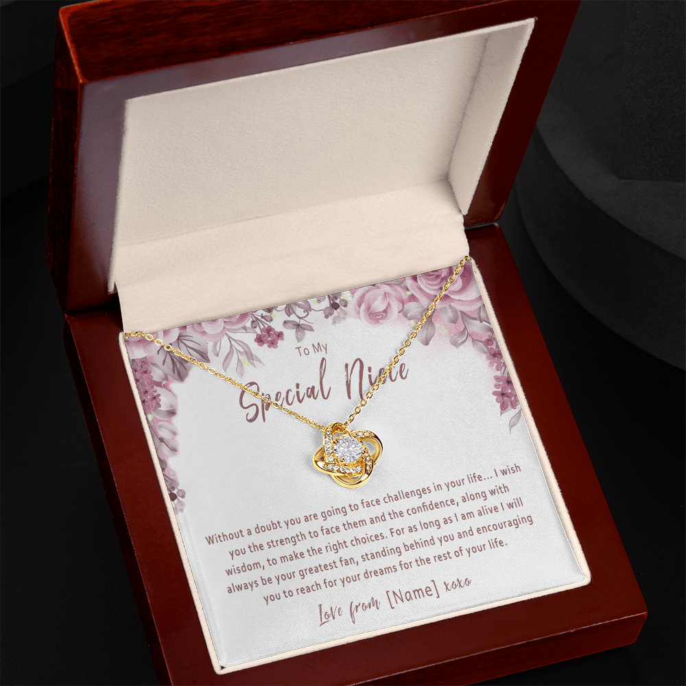 Personalized Niece Necklace – Custom Gift from Aunt or Uncle, Meaningful Birthday Gift for Niece - "Without a doubt you are going to face challenges"
