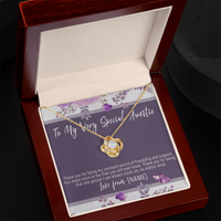 Personalized Auntie Necklace – Custom Meaningful Gift for Auntie from Niece or Nephew - "Thank you for being my constant source of friendship"