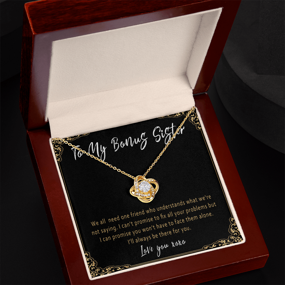Bonus Sister Necklace – Meaningful Sister by Heart Gift from Stepbrother or Stepsister - "We all need one friend who understands"