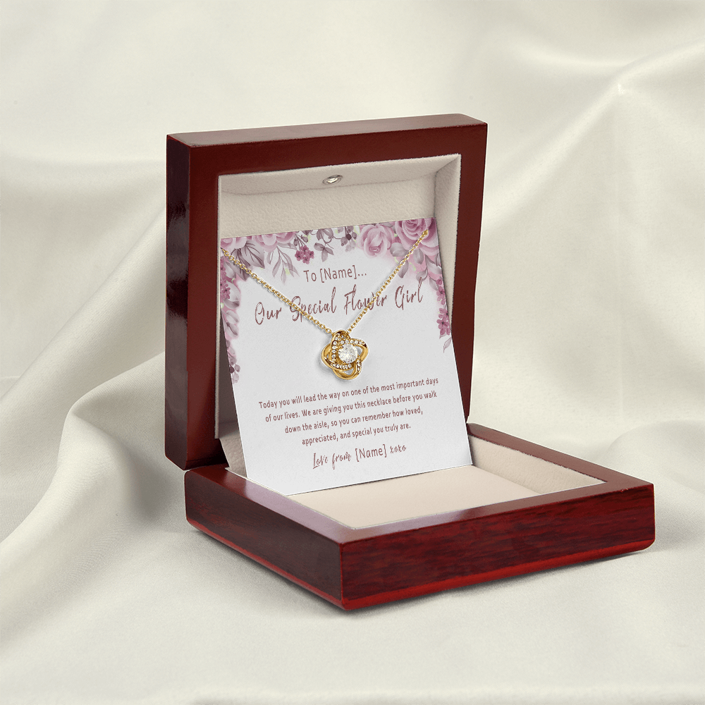 Personalized Flower Girl Necklace Gift – Wedding Necklace for Flower Girl Before Ceremony, Meaningful Flower Girl Jewelry Keepsake - "Today you will lead the way"