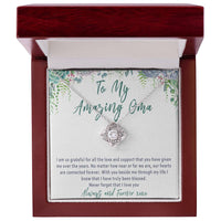 Oma Mother's Day Necklace Gift from Grandchild – Love Knot Oma Gift, Grandma Jewelry Keepsake - "I am so grateful for all the love..."