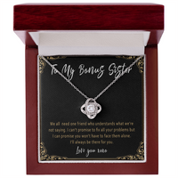 Bonus Sister Necklace – Meaningful Sister by Heart Gift from Stepbrother or Stepsister - "We all need one friend who understands"