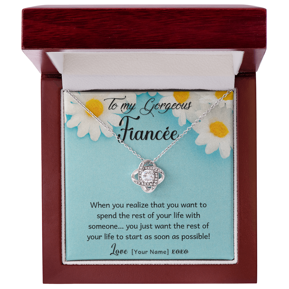 Personalized Fiancée Necklace Gift – Custom Romantic Engagement Jewelry for My Future Wife, Meaningful Anniversary Birthday Present – “When You Realize You Want to Spend the Rest of Your Life"