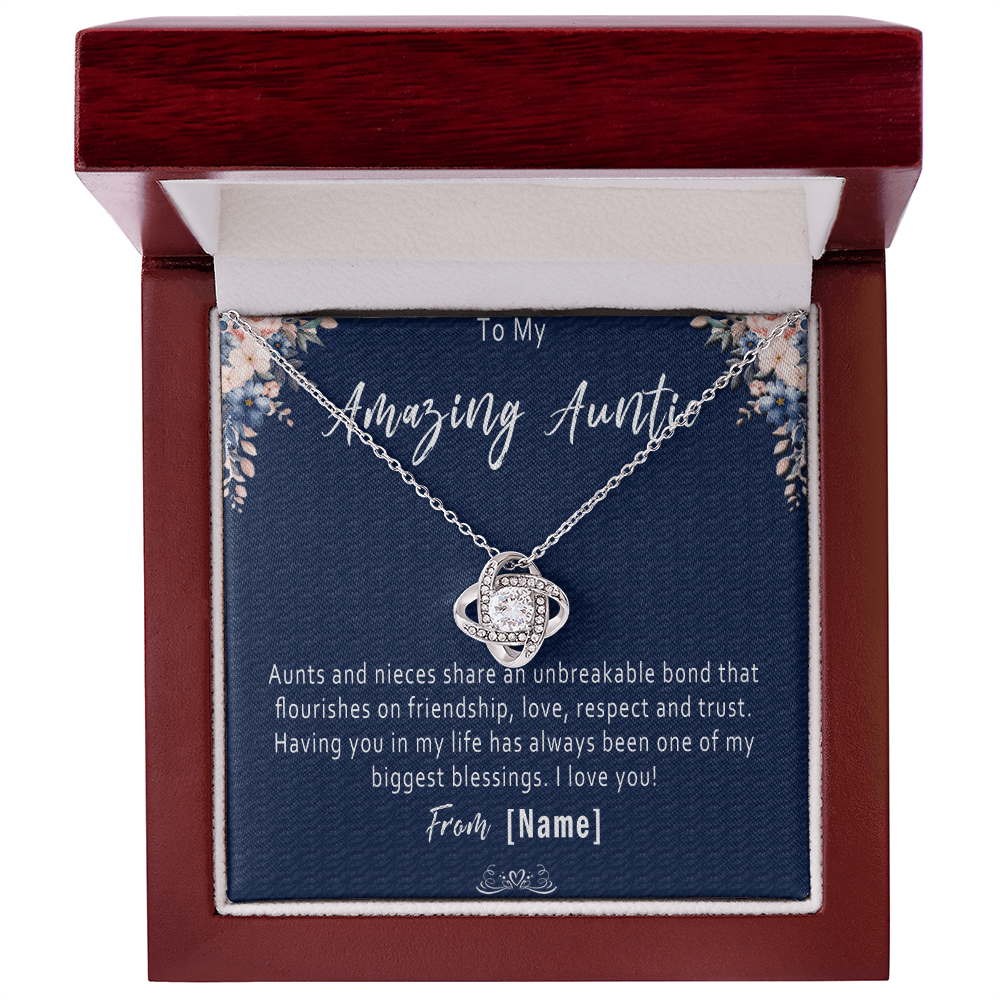 Auntie Necklace from Niece – Personalized Gift for Auntie, Meaningful Birthday Gift - "Aunts and nieces share an unbreakable bond"