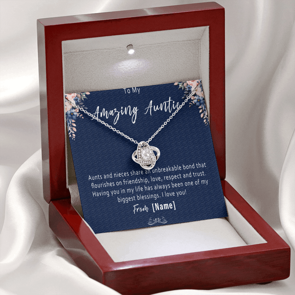 Auntie Necklace from Niece – Personalized Gift for Auntie, Meaningful Birthday Gift - "Aunts and nieces share an unbreakable bond"