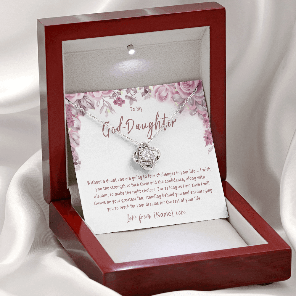 Personalized Goddaughter Necklace Gift – Custom Meaningful Present from Godmother or Godfather - Without a doubt you are going to face challenges in your life"
