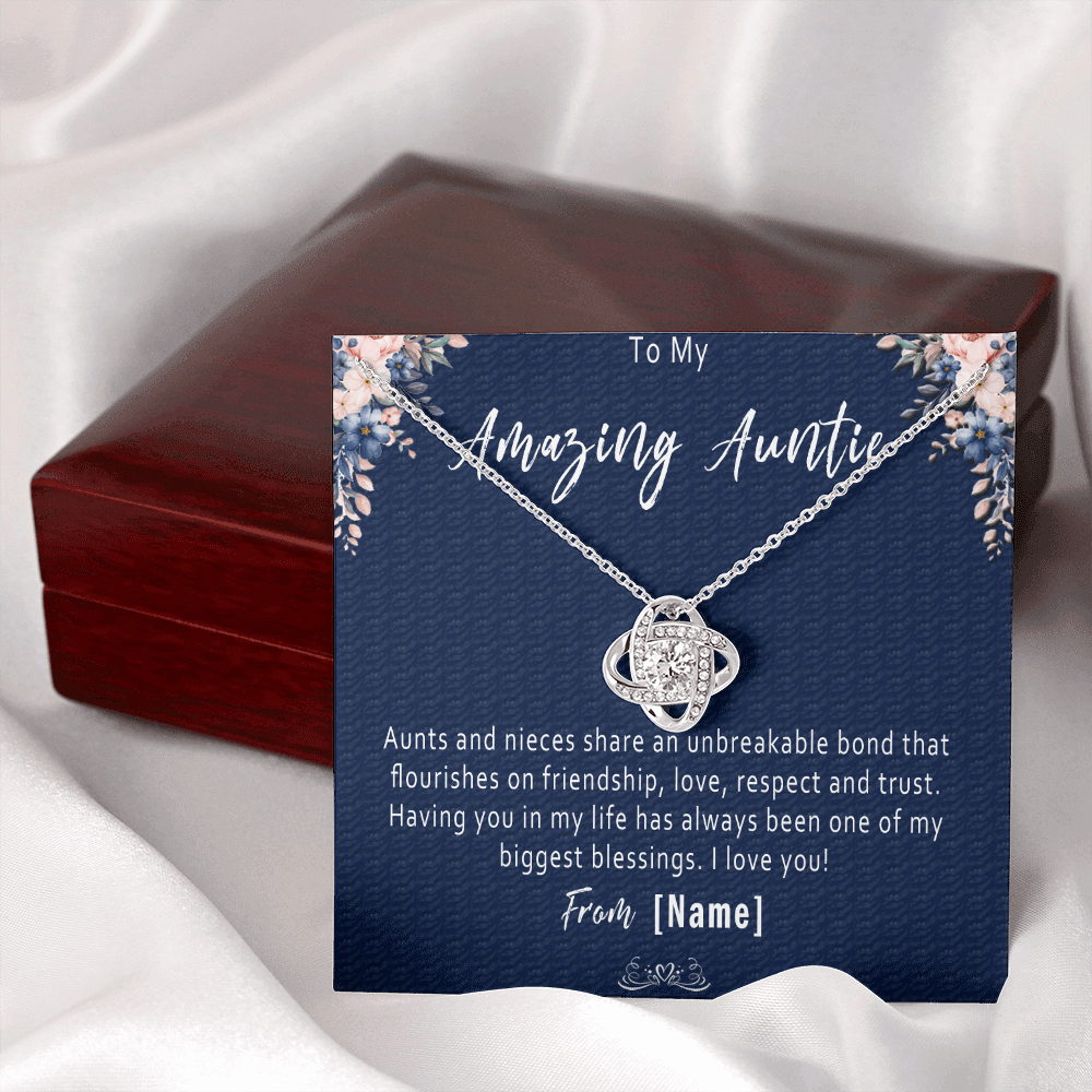 Auntie Necklace from Niece – Personalized Gift for Auntie, Meaningful Birthday Gift - "Aunts and nieces share an unbreakable bond"