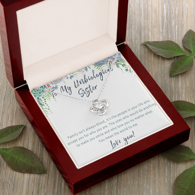 Unbiological Sister Necklace from Stepbrother or Stepsister – Meaningful Like A Sister Gift Idea - 