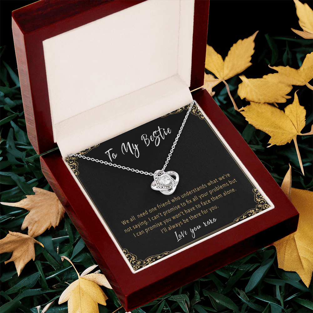 Bestie Necklace – Meaningful Best Friend Gift, Love Knot Jewelry for a Special Friend - "We all need one friend who understands"