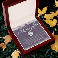 Load image into Gallery viewer, Necklace For Great Granddaughter. Grandkid Love Knot Jewelry For Birthday Or Christmas. Great Granddaughter Gift Card Keepsake From Grandparent
