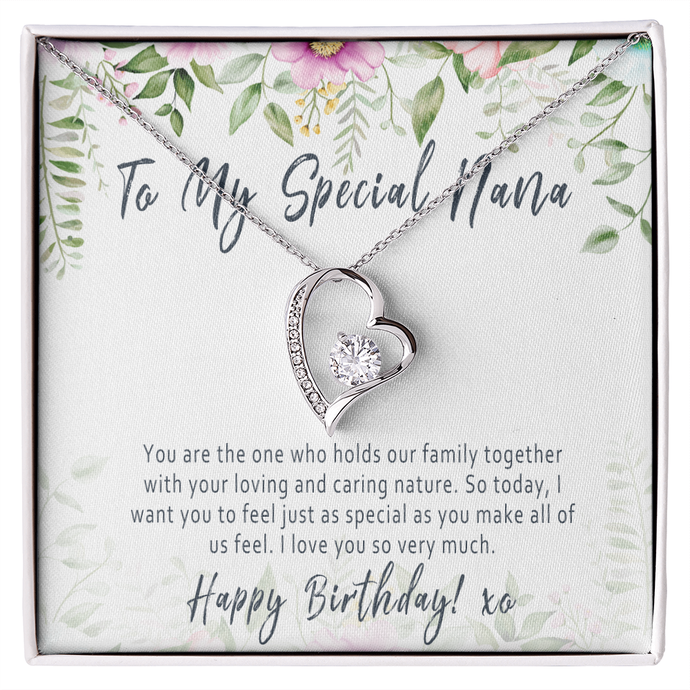 Nana Birthday Necklace Gift from Grandkids – Heartfelt Nana Jewelry with Message Card - "You are the one who holds our family together"