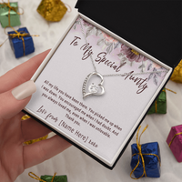 Personalized Aunty Necklace from Niece or Nephew, Custom Aunty Birthday Present - "All my life you have been there"
