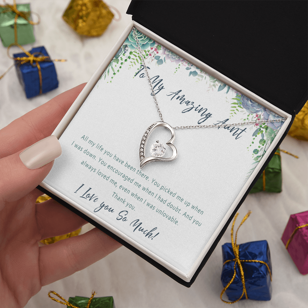 Aunt Necklace – Gift for Aunt, Sentimental Birthday Present from Niece or Nephew - "All my life you have been there"