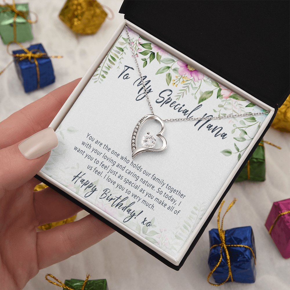 Nana Birthday Necklace Gift from Grandkids – Heartfelt Nana Jewelry with Message Card - "You are the one who holds our family together"