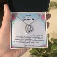 Personalized Soulmate Necklace Gift – Custom Romantic Present Idea for Wife or Girlfriend, Meaningful Anniversary Birthday Christmas Jewelry - "I wish I could turn back the clock"