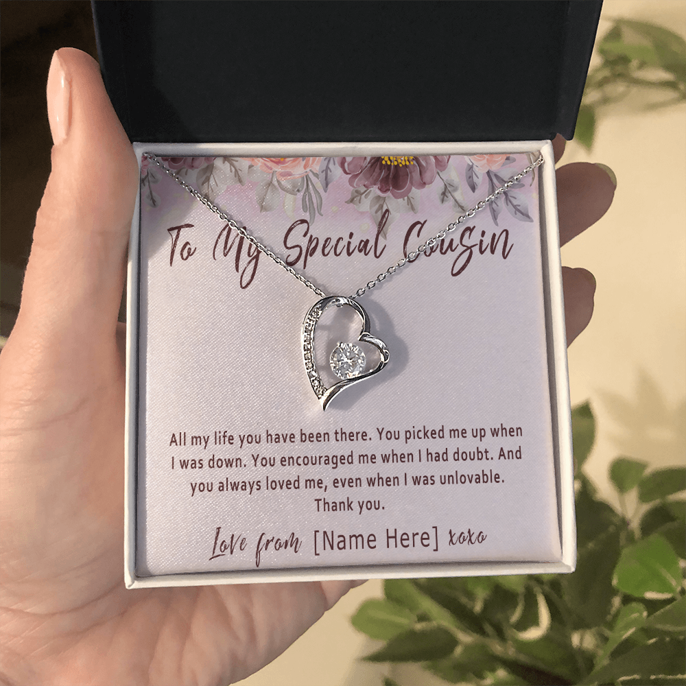 Personalized Cousin Necklace – Custom Cousin Gift, Meaningful Birthday Present for Female Cousin - "All my life you have been there"
