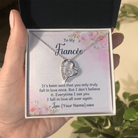 Personalized Fiancée Necklace Gift – Custom Romantic Engagement Jewelry for Future Wife, Meaningful Anniversary Birthday Present – “It's been said that you only truly fall in love once”