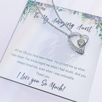 Aunt Necklace – Gift for Aunt, Sentimental Birthday Present from Niece or Nephew - "All my life you have been there"